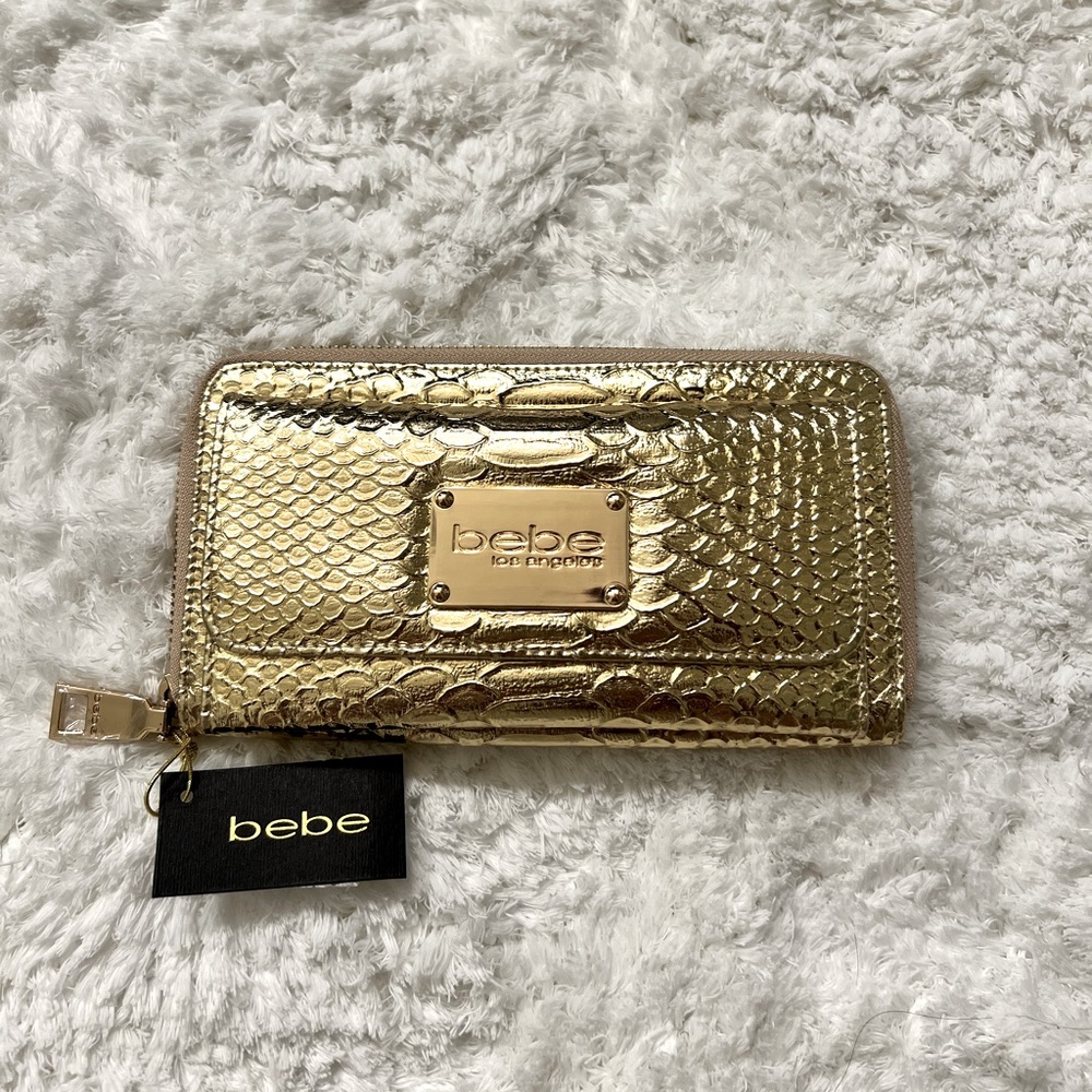 NWT Gold BEBE wallet